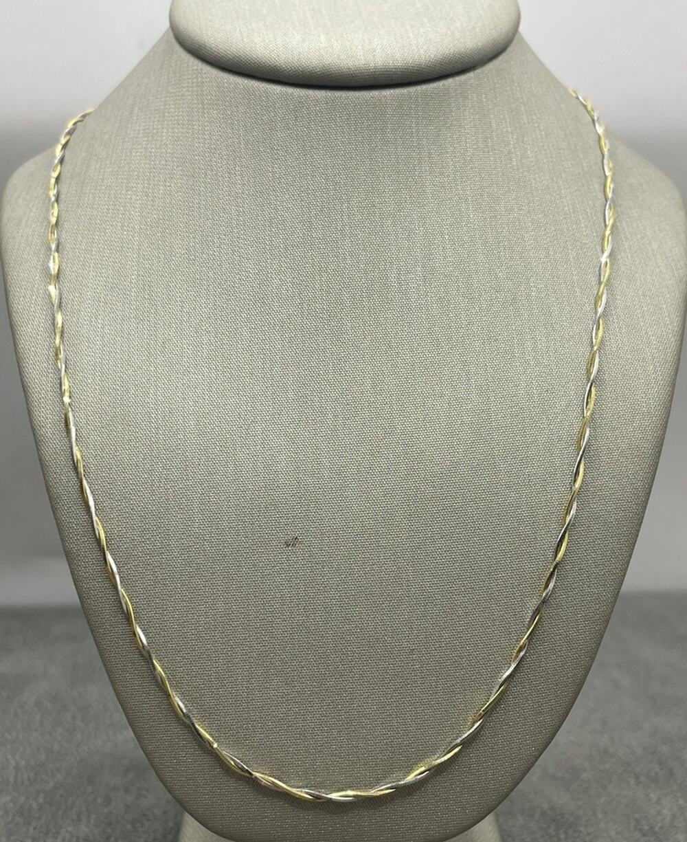 14K Two-tone Twisted Snake Link Chain (27342)